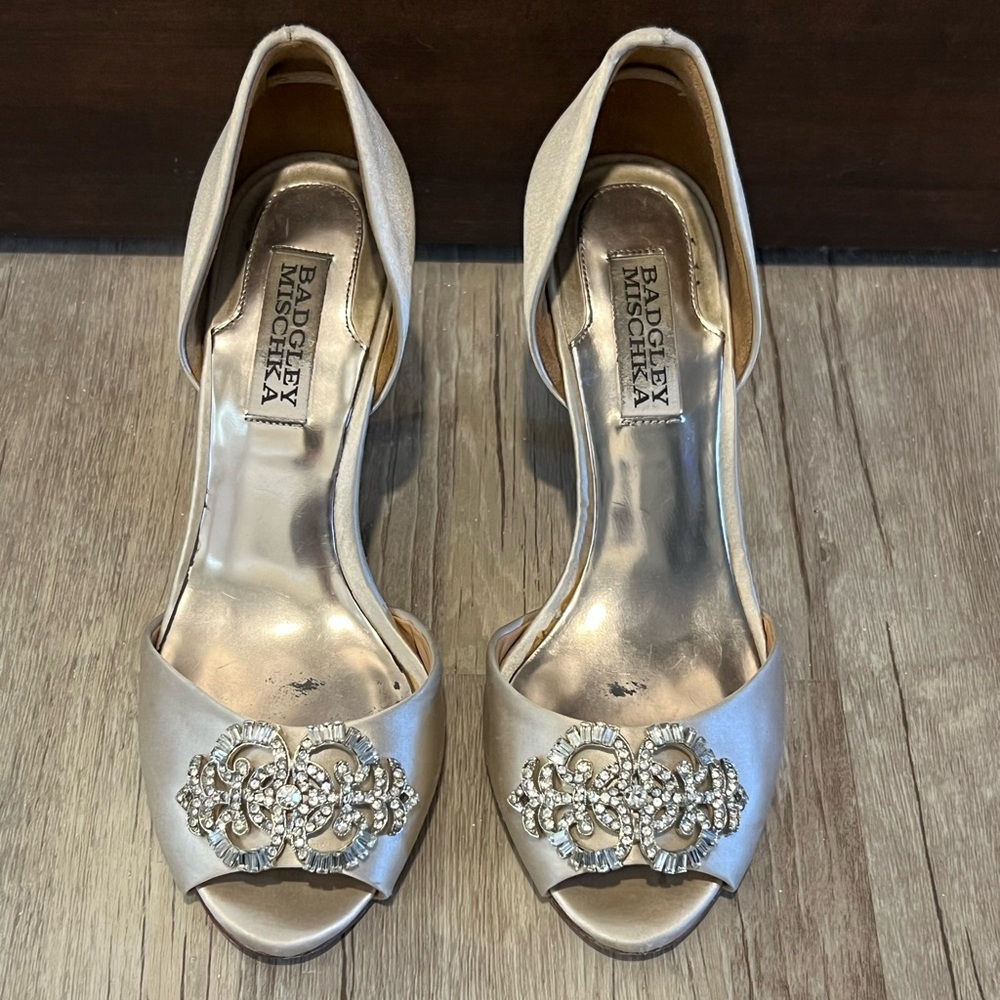 Badgley Mishka jeweled heels. Size 6
